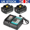 2 Pack 18V 8.0Ah Lithium Batteries + DC18RC Charger Compatible with Makita LXT