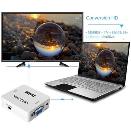 HDMI To VGA HD 1080P HDTV Video Audio Converter Box Adapter For PC uk