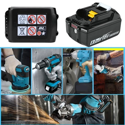 2 Pack 18V 8.0Ah Lithium Batteries + DC18RC Charger Compatible with Makita LXT