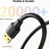 USB 3.0 Extension Cable Fast Data Sync Lead Extender Cord for PC Laptop TV Xbox
