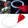 Universal Car Fuel Funnel Telescopic Oil Filling Funnel Detachable Hose Red