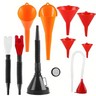 Universal Car Fuel Funnel Telescopic Oil Filling Funnel Detachable Hose Red
