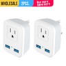 UK to EU or USA 2 Pin USB + PD Plug Adapter Travel Fast Charger Adaptor
